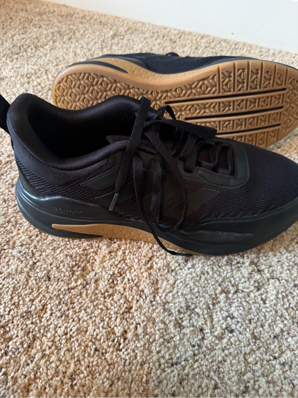 Men's Black Athletic Sneakers with Gum Sole